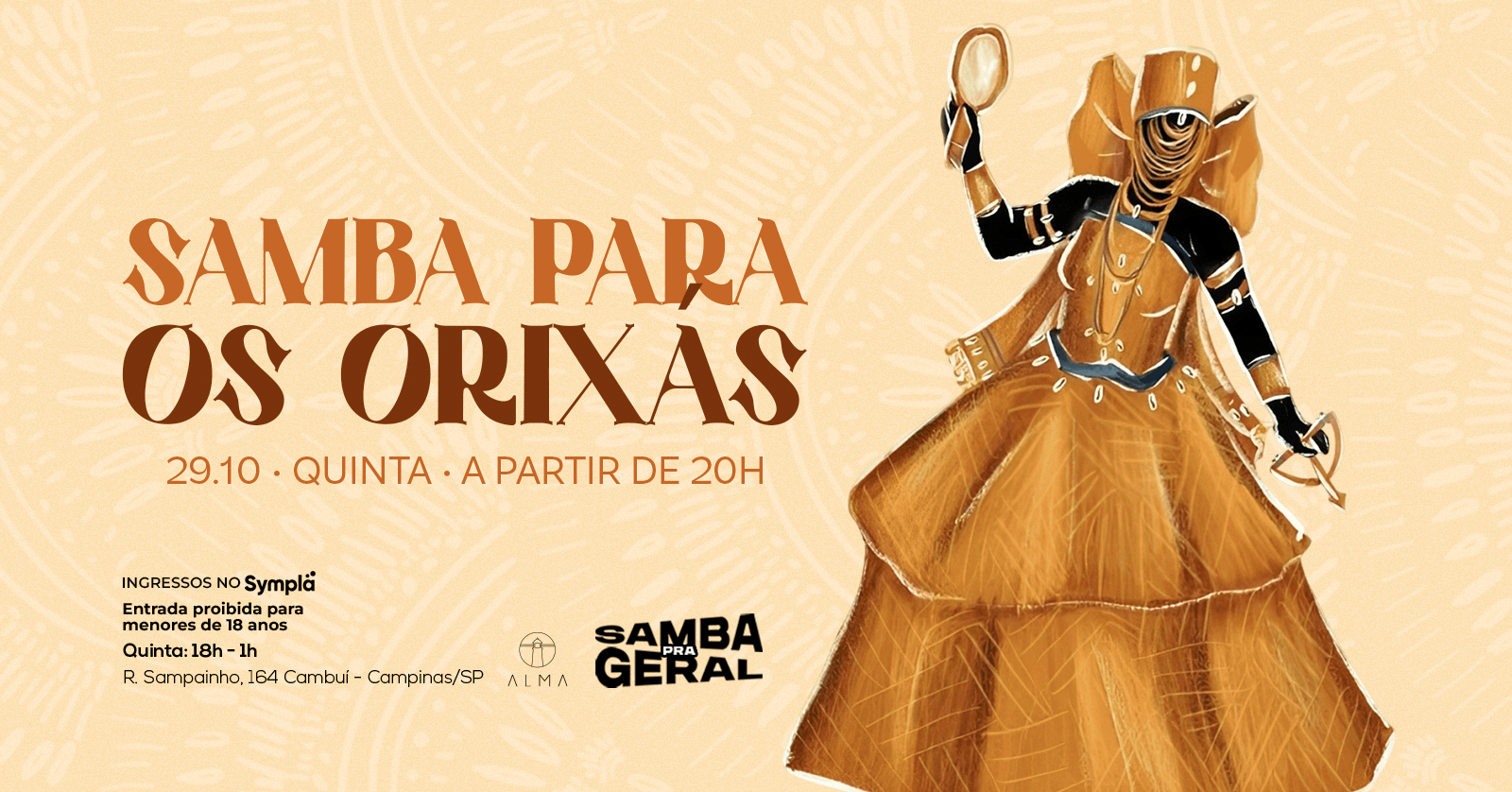 SAMBA PARA OS ORIXÁS NO ALMA CAMPINAS | 29.10