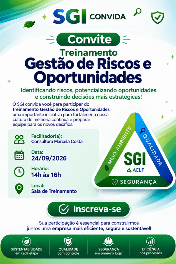 Imagem do evento 9° edição SGI Convida - Gestão de Riscos e Oportunidades