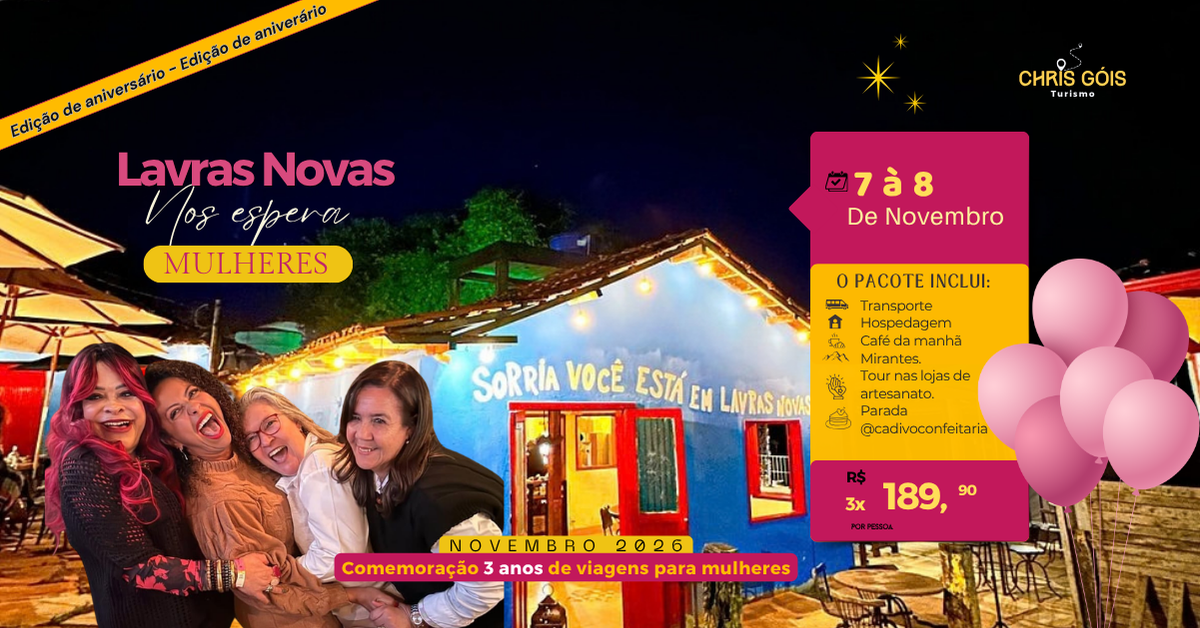 Lavras Novas Hospedagem, entrada R$189,90 + 2 x de R$ 189,90