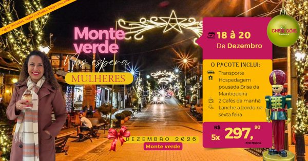 Imagem do evento Monte Verde  Reserva R$297,90 + 4× de 297,90 no cartão até dia 11/12