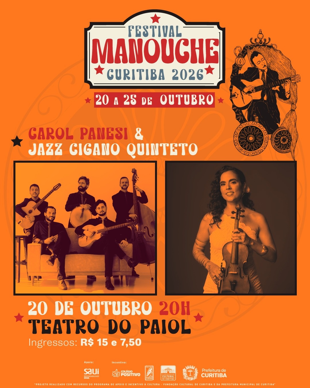 Source image — Festival Manouche Curitiba 2026 - Carol Panesi e Jazz Cigano Quinteto