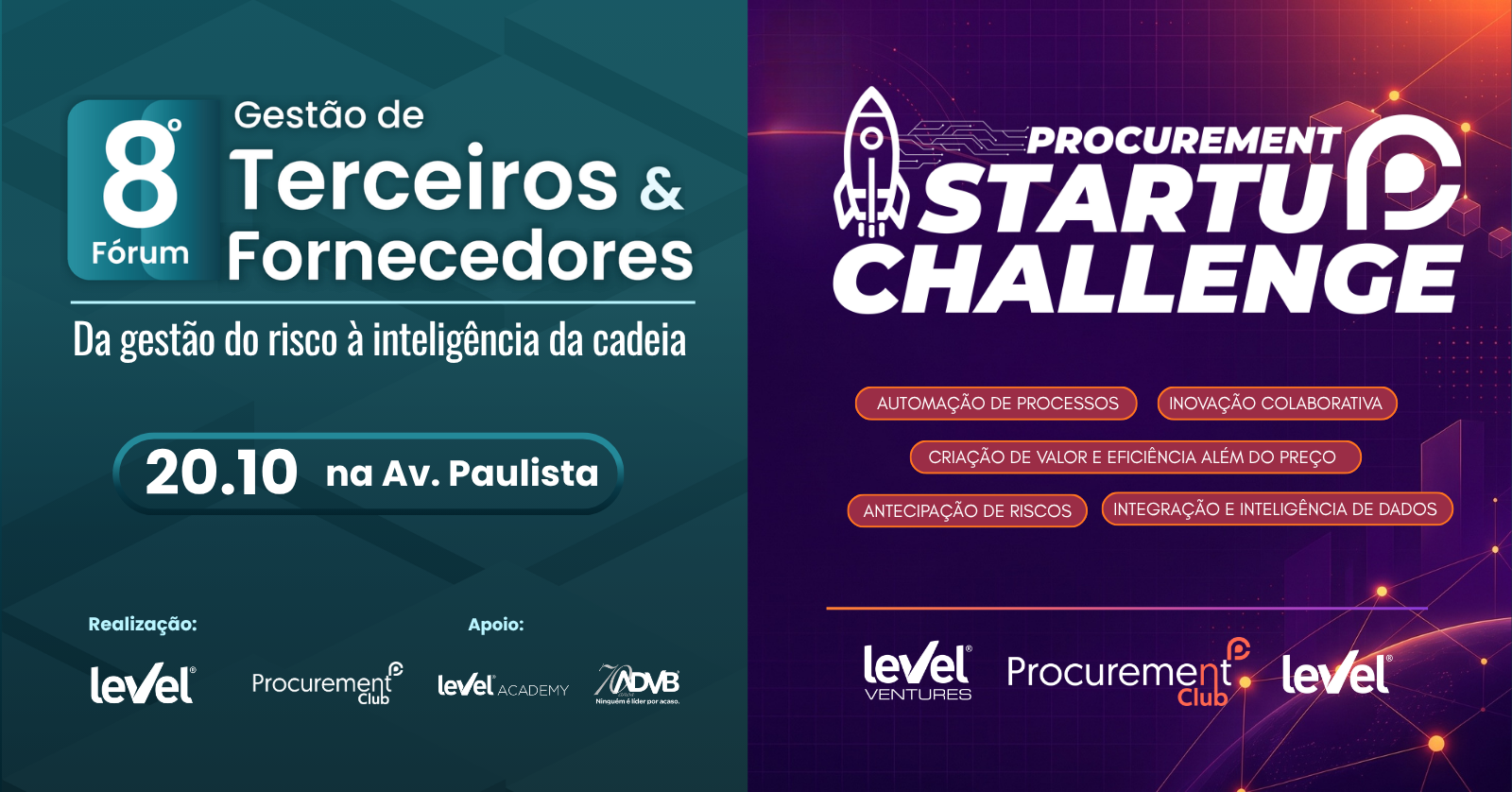 8º Fórum de Gestão de Terceiros e Fornecedores + 1º Procurement Startup Challenge