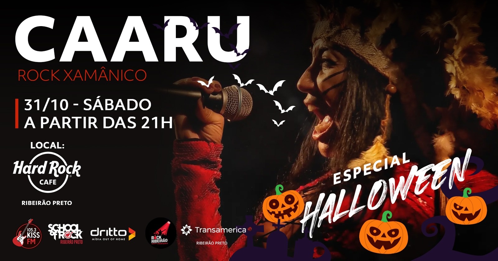 Caaru: Halloween Xamânico no Hard Rock Cafe Ribeirão Preto - Ribeirão Preto, SP