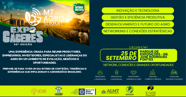 Imagem do evento MT AGRO SUMMIT - 2ª EDIÇÃO CÁCERES MT
