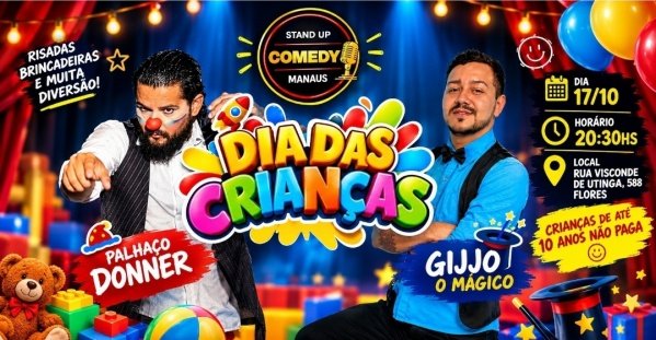 Imagem do evento PALHAÇO DONNER E GIJJO O MÁGICO EM DIA DAS CRIANÇAS