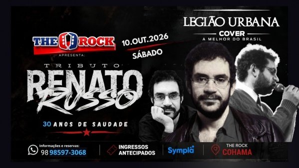 Imagem do evento RENATO RUSSO, 30 ANOS DE SAUDADE | LEGIÃO URBANA COVER | THE ROCK