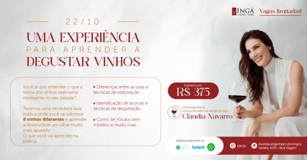 Imagem do evento Degustação guiada de 8 rótulos com Cláudia Navarro