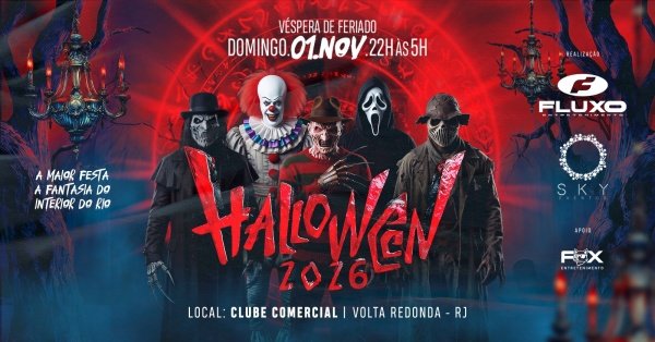 Imagem do evento HALLOWEEN 2026 | 01/11 | CLUBE COMERCIAL