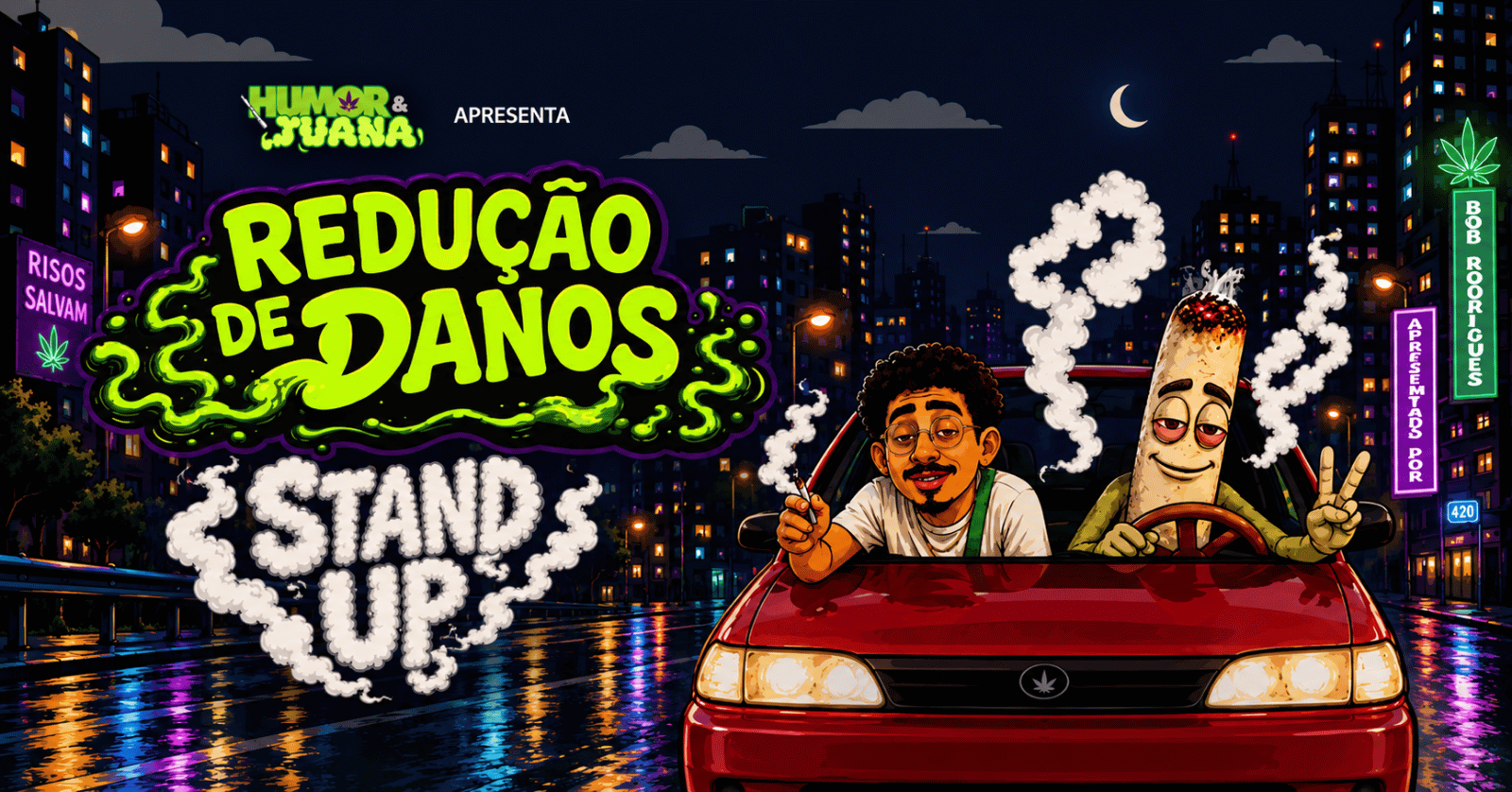 Humor e Juana em: Redução de Danos com Bob Rodrigues no Porão Comedy Blumenau