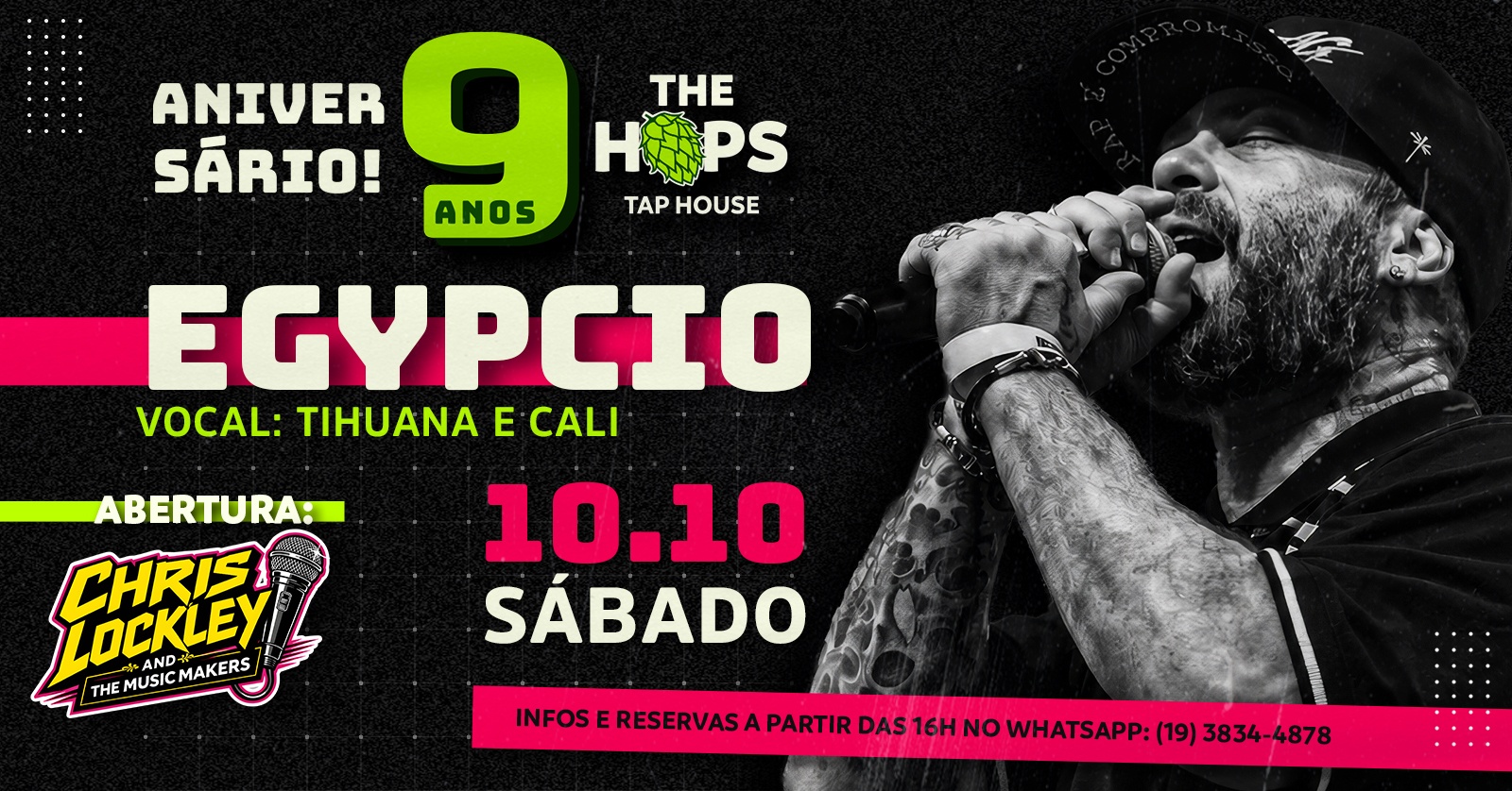 Aniversário 9 anos The Hops com Egypcio Vocal do Tihuana