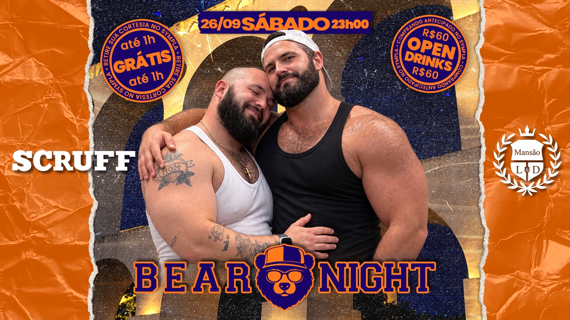 BEAR NIGHT 26/09 (SÁBADO) MANSÃO L&D (LAPA) 23h