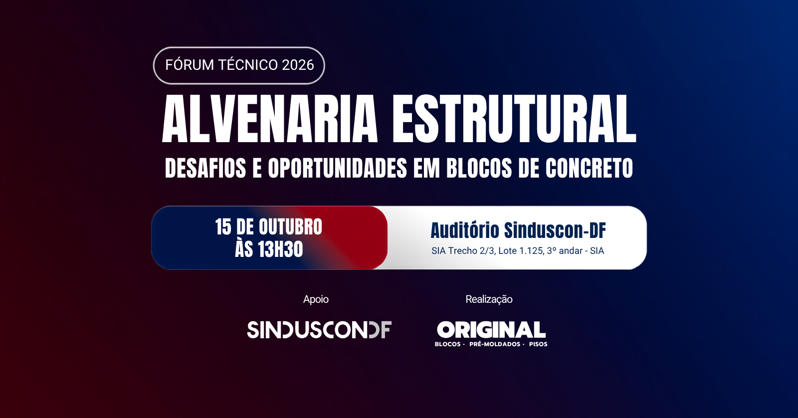 Imagem da fonte — FÓRUM TÉCNICO 2026 - ALVENARIA ESTRUTURAL: DESAFIOS E OPORTUNIDADES EM BLOCOS DE CONCRETO