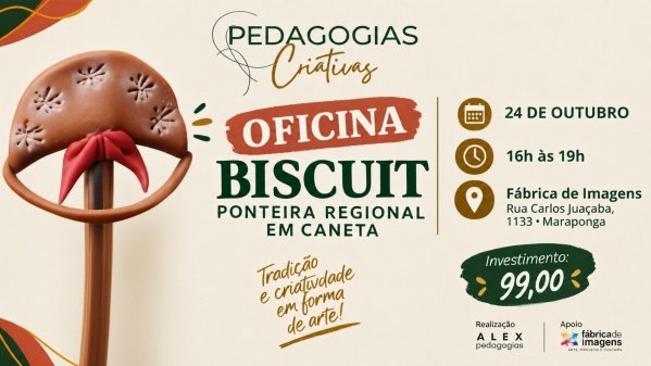 Imagem do evento OFICINA BISCUIT - PONTEIRA REGIONAL EM CANETA