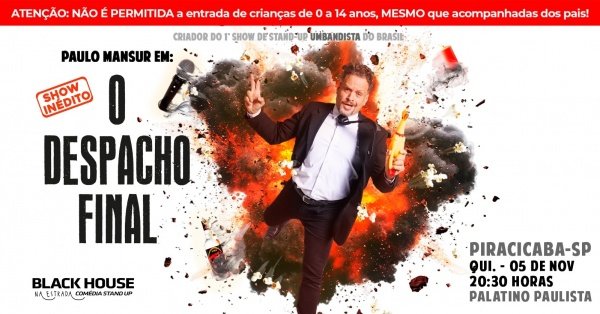 Imagem do evento [ADIADO] PAULO MANSUR em PIRACICABA - Stand up Comedy