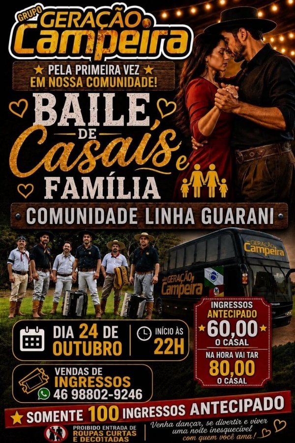 Imagem do evento BAILE DE CASAIS LINHA GUARANI 
