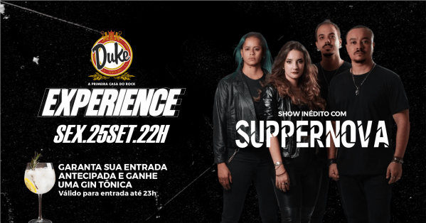 Imagem do evento Duke Pub - Duke Experience com SUPPERNOVA - Sexta-feira - 25/09