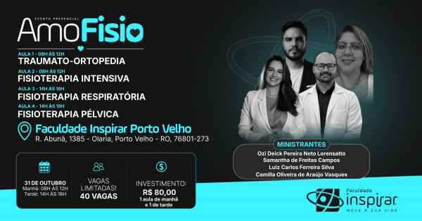 Imagem do evento Amofisio: Escolha 2 aulas e amplie seus conhecimentos em Fisioterapia