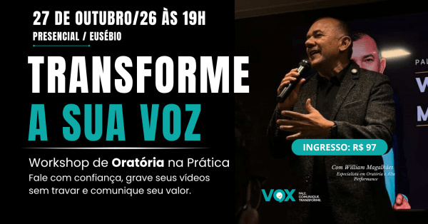 Imagem do evento Transforme a sua Voz - Workshop de Oratória