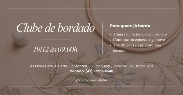 Imagem do evento 19/12 - Clube de Bordado