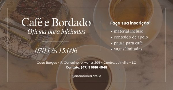 Imagem do evento 07/11 - Café e Bordado - Oficina para iniciantes