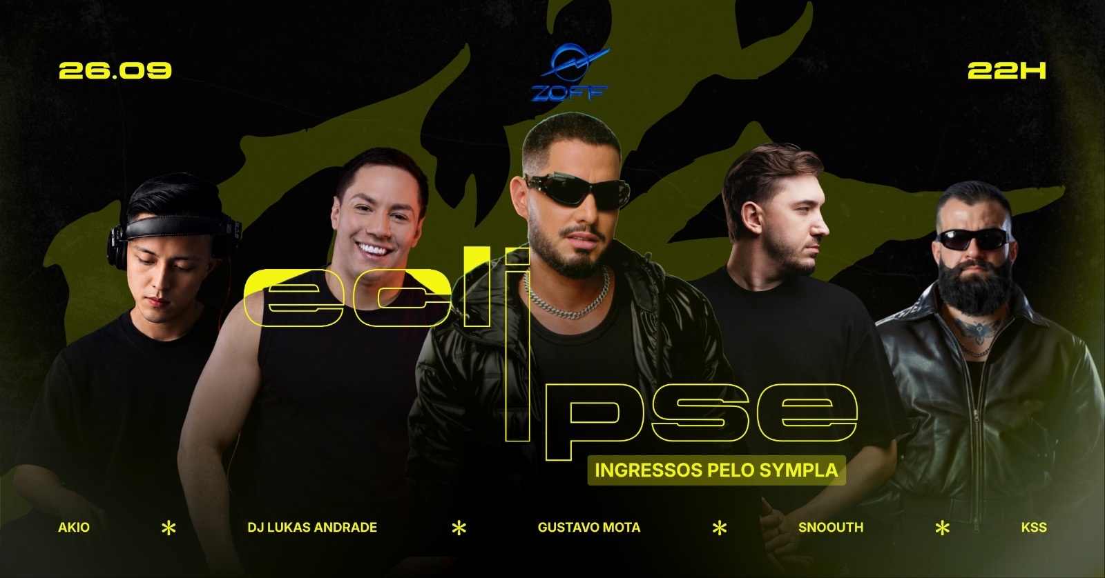 Capa do evento: ECLIPSE - 29.09 | GUSTAVO MOTA + SNOOUTH + Kss +AKIO + LUKAS
