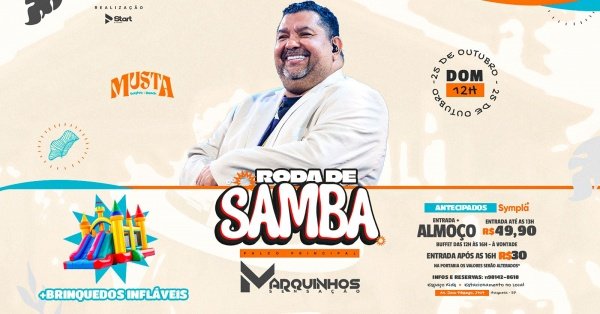 Imagem do evento MARQUINHOS SENSAÇÃO - PALCO PRINCIPAL NO MUSTA GASTRO BEACH ITAQUERA