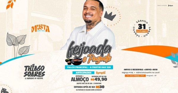 Imagem do evento THIAGO SOARES - PALCO PRINCIPAL NO MUSTA GASTRO BEACH ITAQUERA