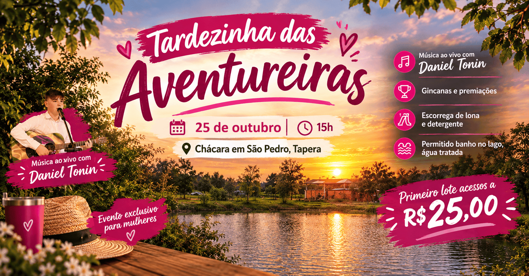 Tardezinha das Aventureiras | 25 de outubro, 15h | Música ao vivo - Tapera, RS