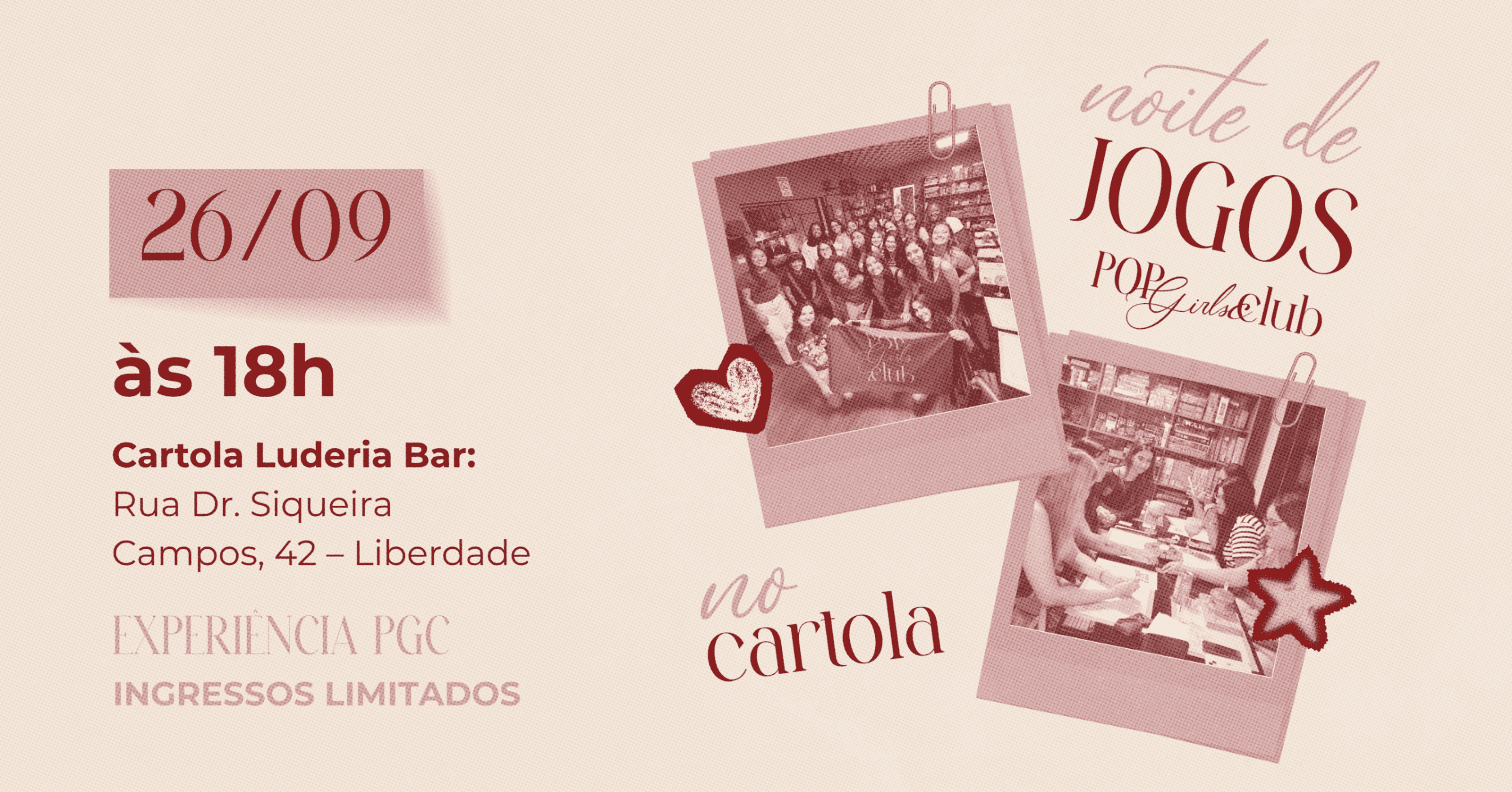 Noite de Jogos @ Pop Girls Club