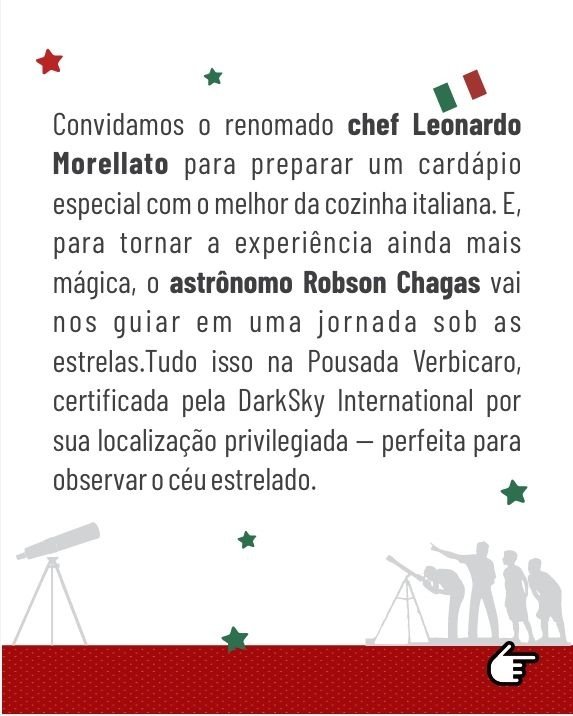 Imagem do evento Gastronomia - Jantar Italiano + Astronomia