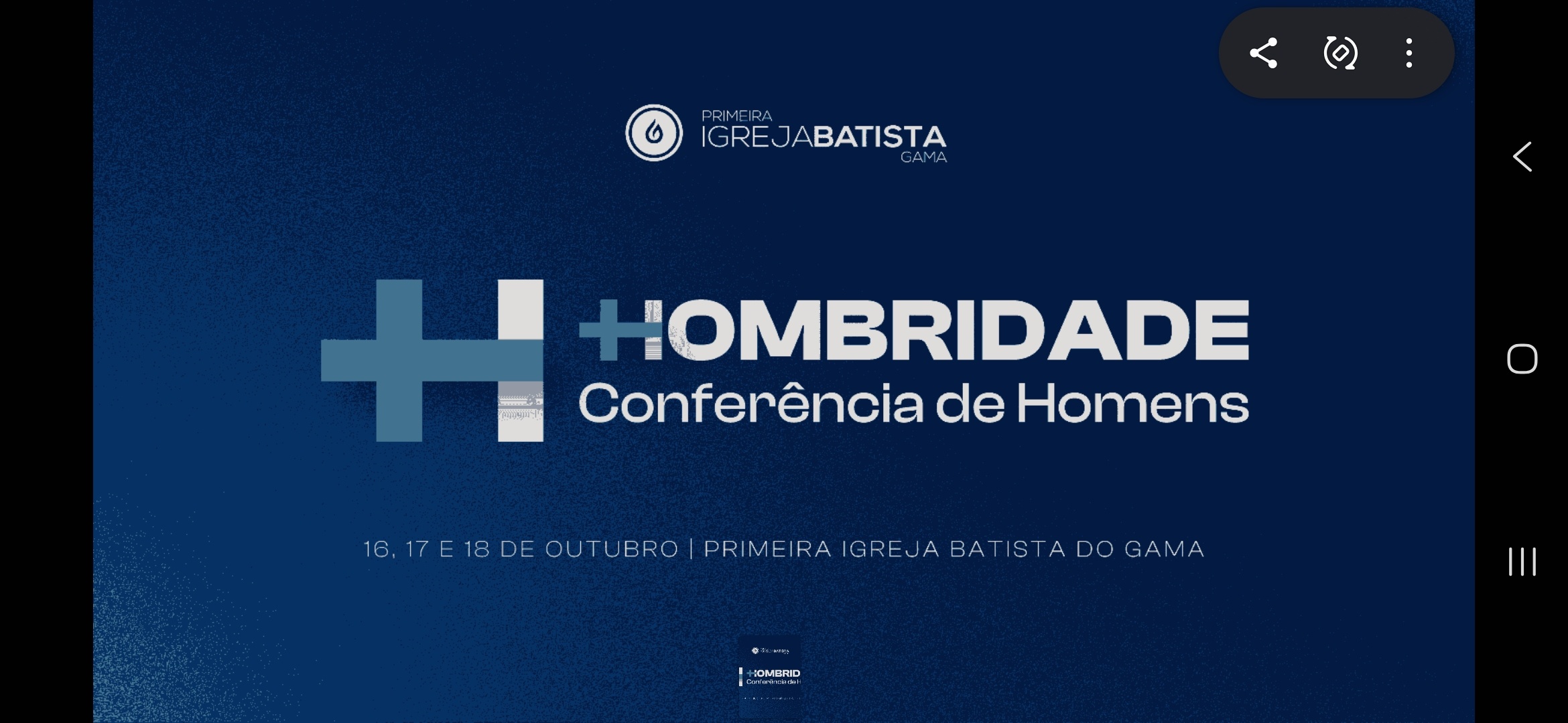 HOMBRIDADE | CONFERÊNCIA DE HOMENS | PRIMEIRA IGREJA BATISTA DO GAMA