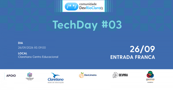 Imagem do evento DevRioClaro TechDay #03