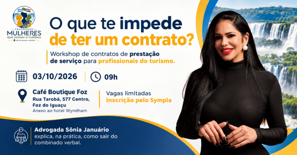 Imagem do evento Workshop de contratos de prestação  de serviço para profissionais do turismo