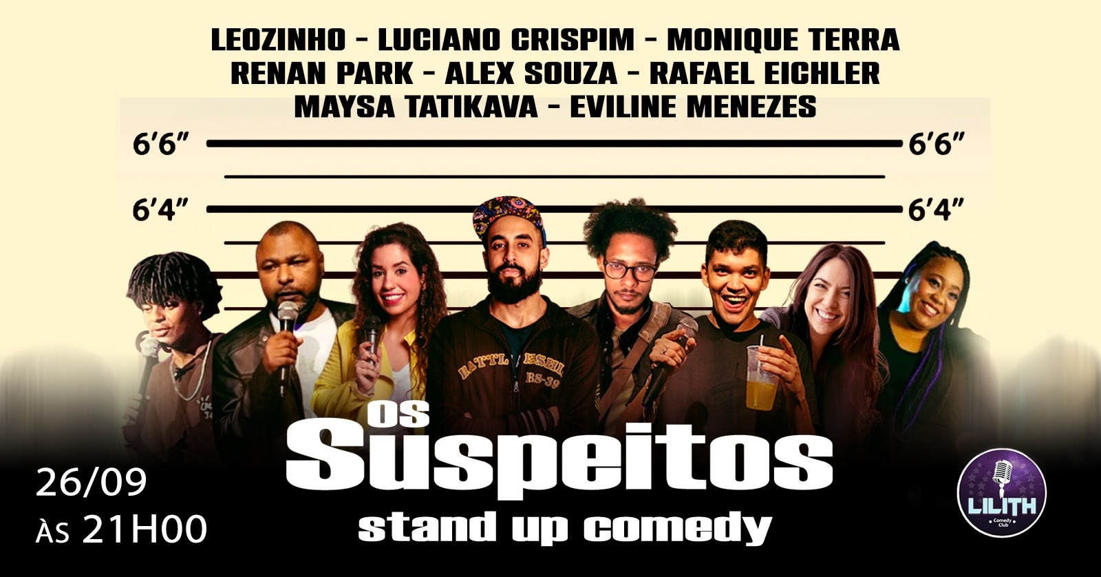 COMÉDIA STAND UP - OS SUSPEITOS - LILITH COMEDY CLUB