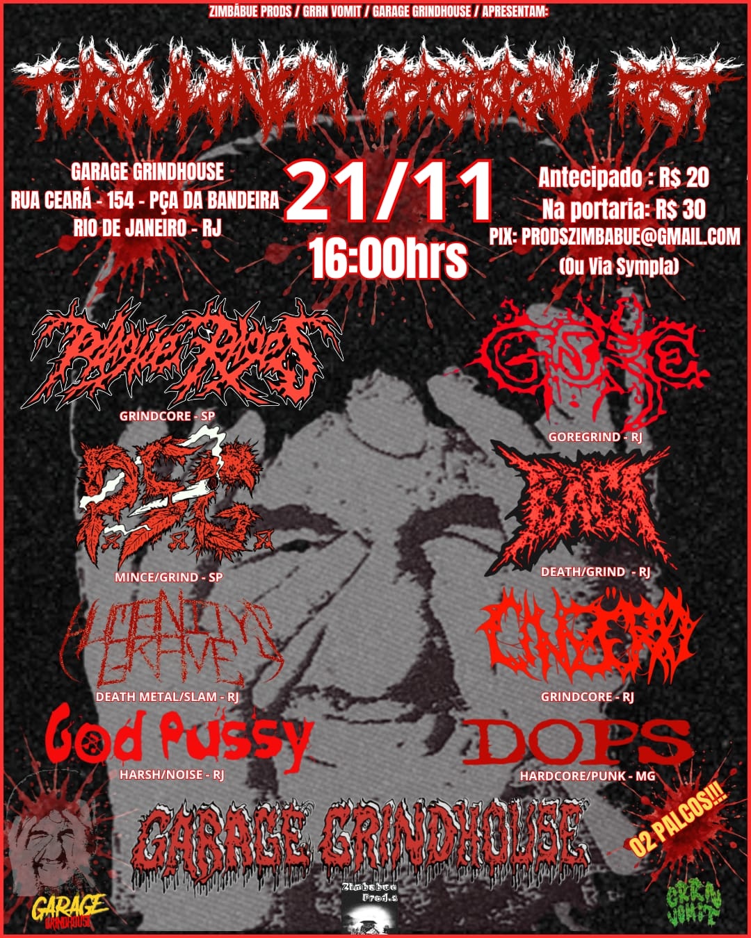 21/11 - TURBULÊNCIA CEREBRAL FEST - GARAGE GRINDHOUSE - RJ