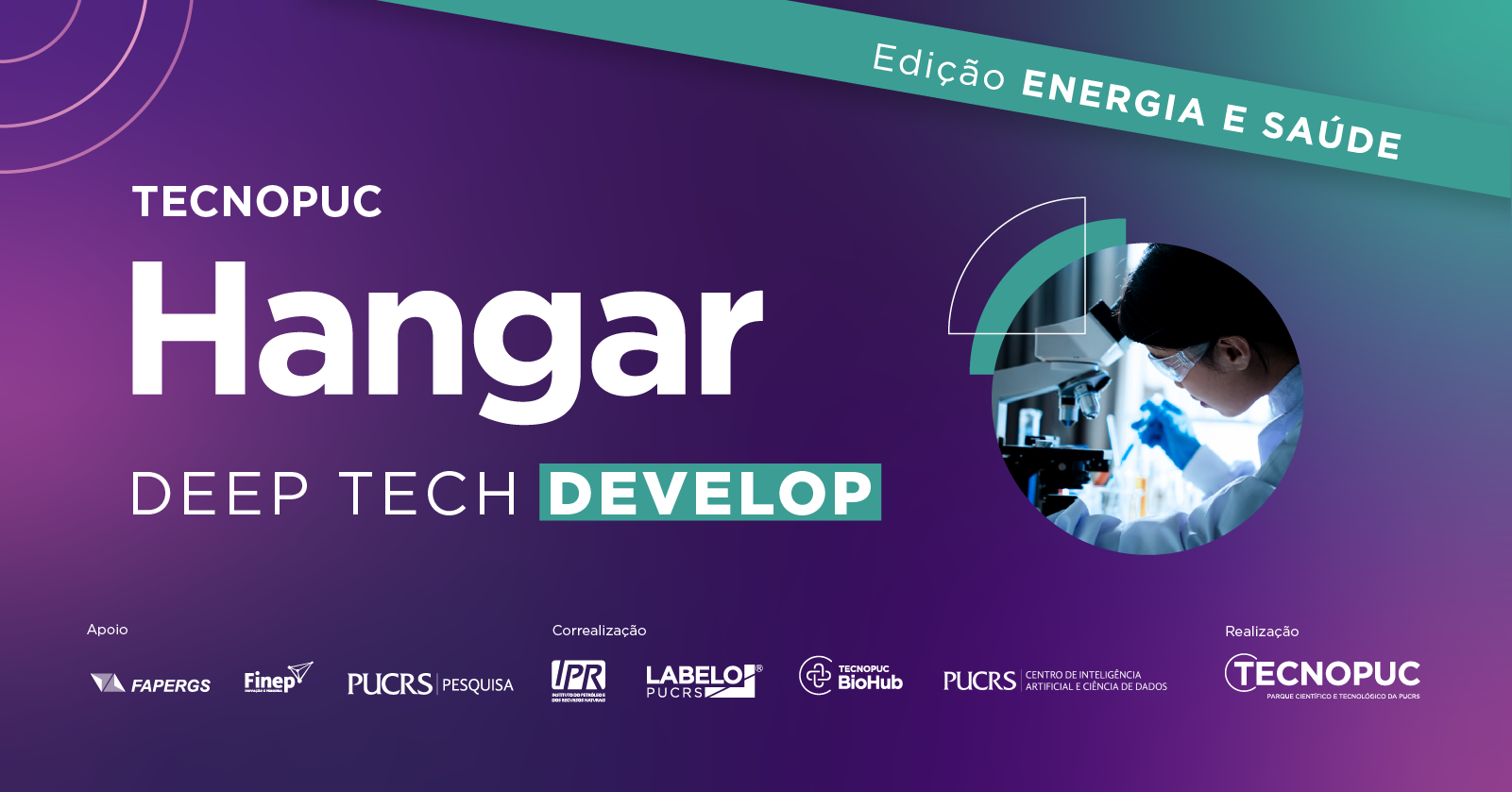 Imagem da fonte — Inscrições: Tecnopuc Hangar - Deep Tech Develop | Energia e Saúde
