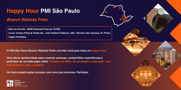 Imagem do evento Happy Hour e 28 Anos do PMI São Paulo| Branch Ribeirão Preto