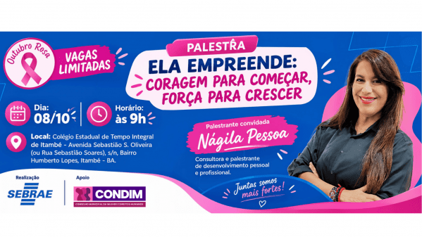 Imagem do evento Palestra: ELA EMPREENDE: CORAGEM PARA COMEÇAR, FORÇA PARA CRESCER