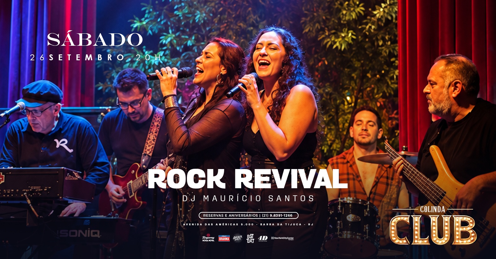 COLINDA CLUB (26/09) com a banda Rock Revival + Dj Mauricio Santos