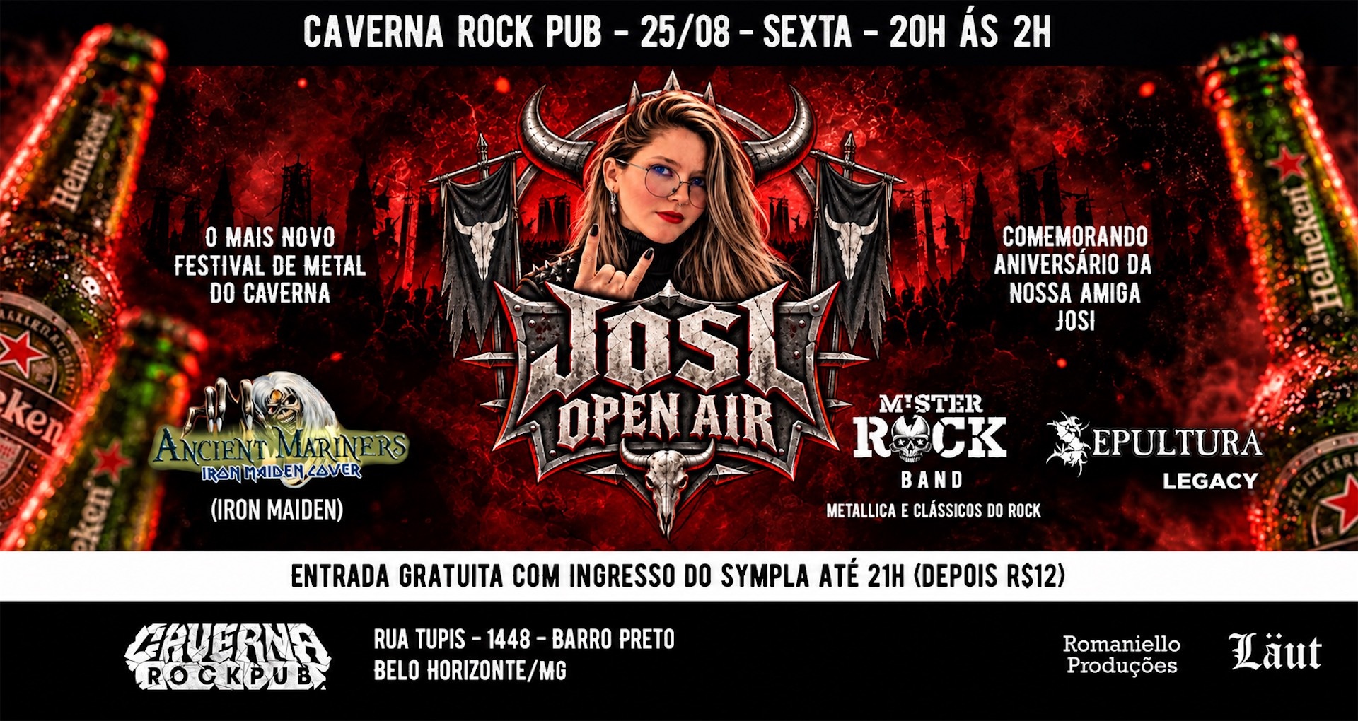 25.09 - Josi Open Air: Ancient Mariners (Iron Maiden), Sepultura Legacy (Sepultura) e Mister Rock