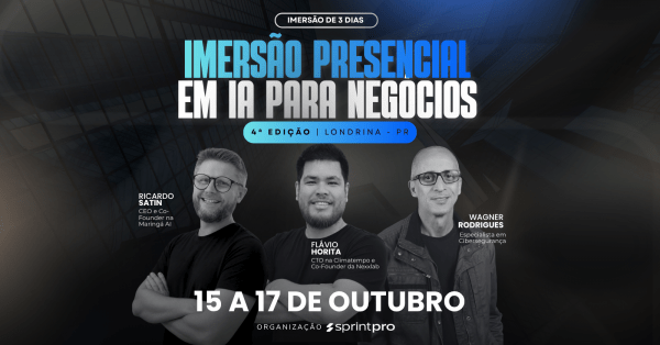 Imagem do evento IMERSÃO PRESENCIAL DE INTELIGÊNCIA ARTIFICIAL PARA NEGÓCIOS