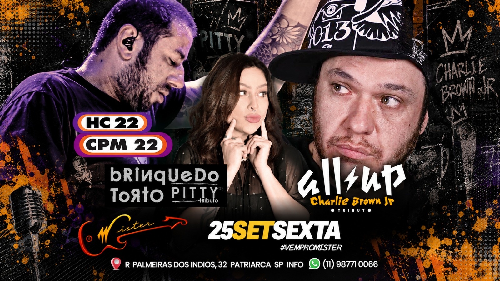 CHARLIE BROWN JR + PITTY + CPM 22 | MISTER ROCK IN SAMPA | 25/09-SEX