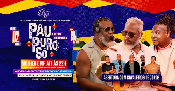 Imagem do evento Roda de Samba "Pau Puro Só" com PH da Mocidade, Binho Sá e Luciano Bom Cabelo