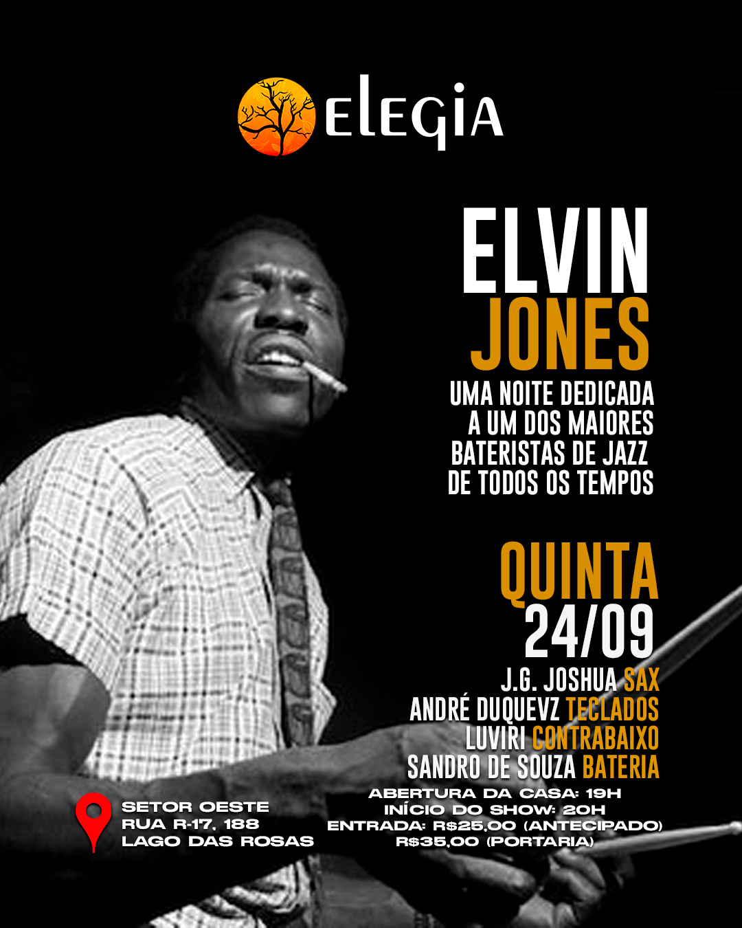 Tributo a Elvin Jones - Elegia - 24/09 (Quinta)
