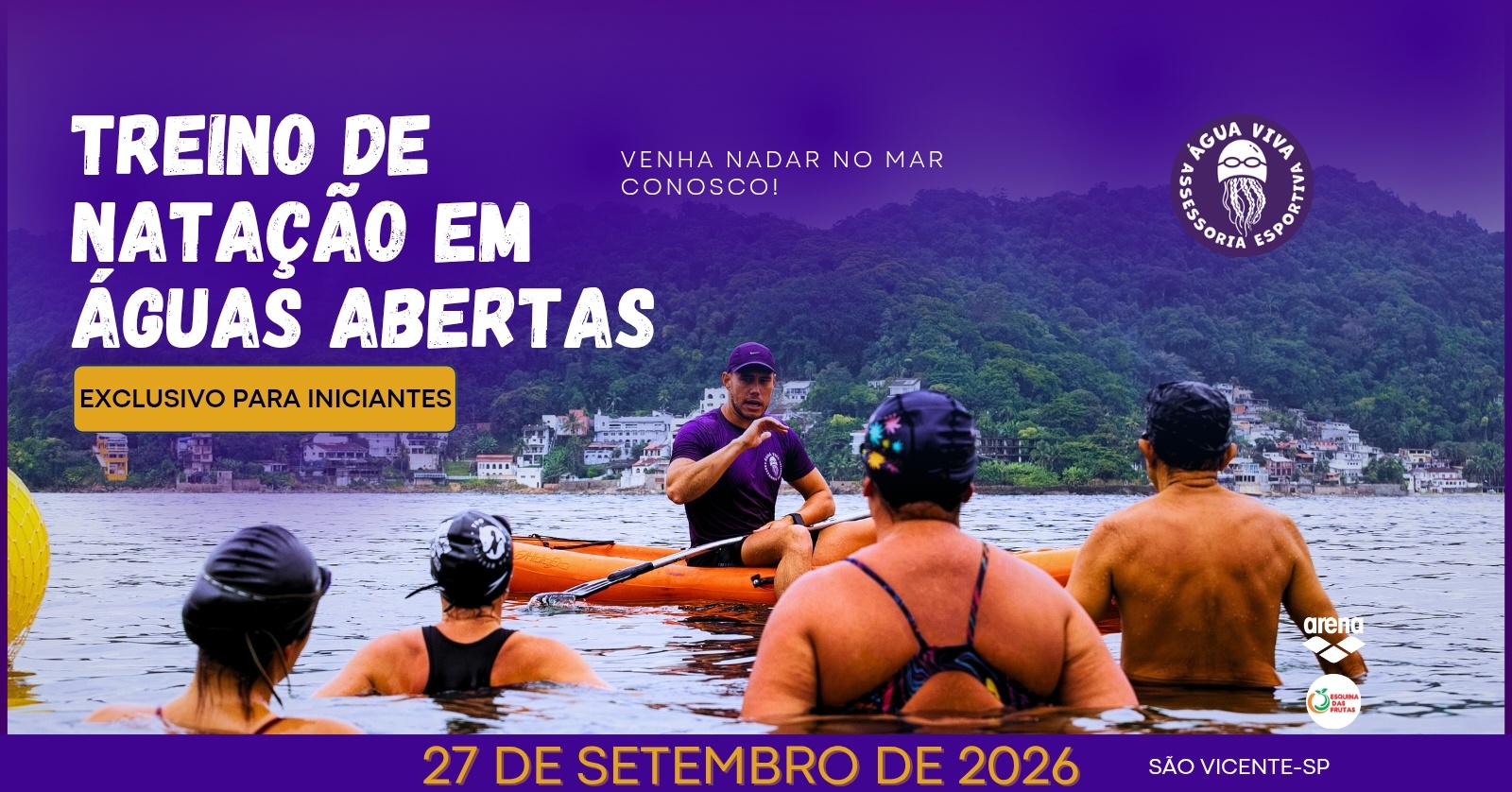Treino Natação em Águas Abertas: exclusivo para iniciantes_27/09_ Pontinha da Praia, São