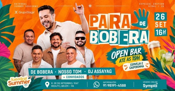Imagem do evento Para de Bobera - Bar da Katedral