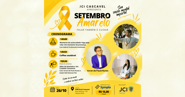 Imagem do evento SETEMBRO AMARELO | FALAR TAMBÉM É CUIDAR