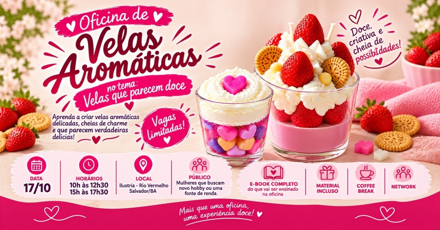 Imagem publicada pela fonte para Oficina de Velas Aromáticas