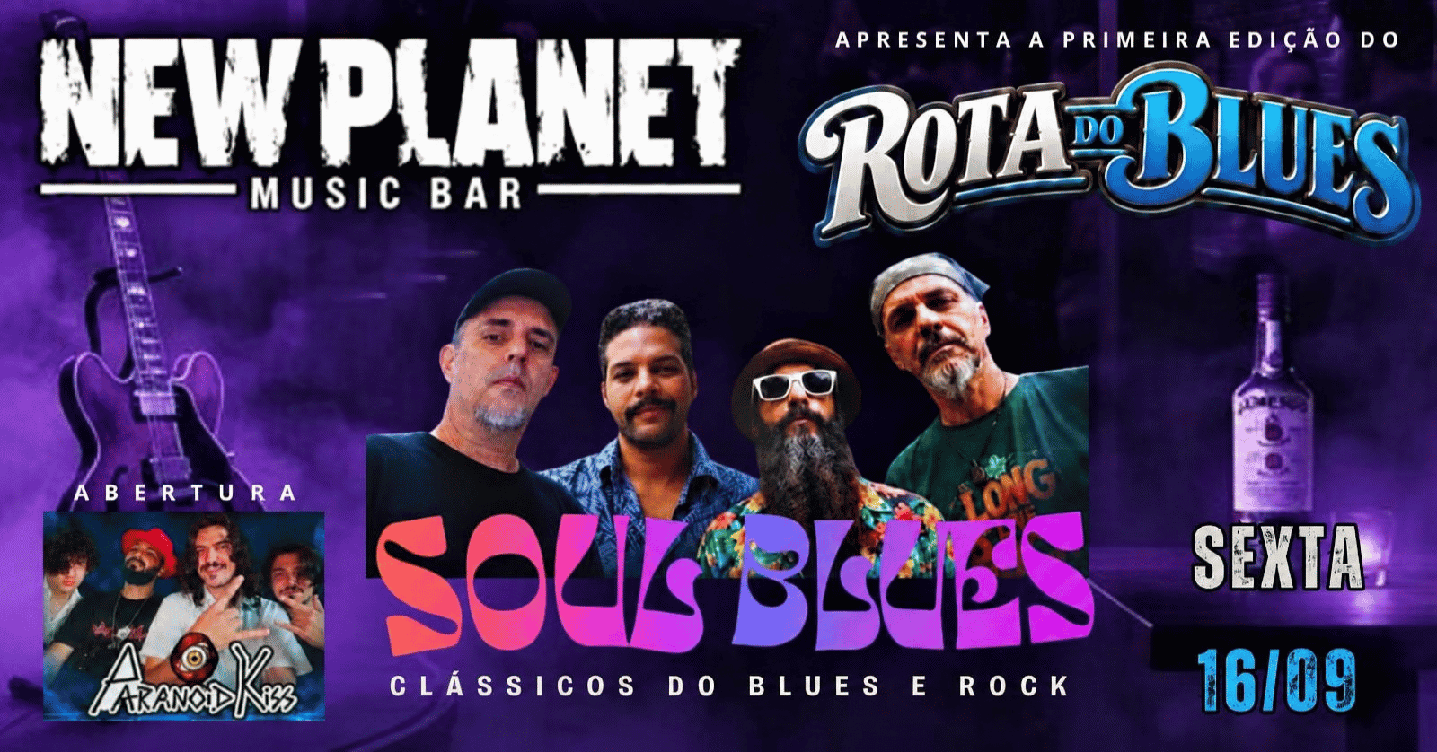 BANDA SOUL BLUES NA ROTA DO BLUES DO NEW PLANET MUSIC BAR - Rio de Janeiro, RJ