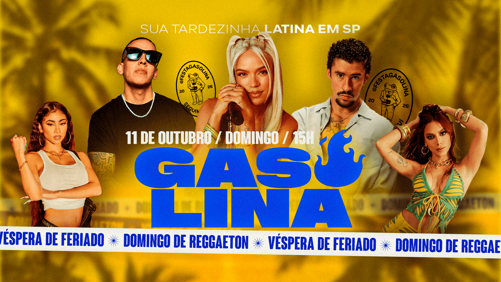 Imagem da fonte — Gasolina: Domingo de Reggaeton | Tardezinha Latina | 11.10 (Pré-Feriado)
